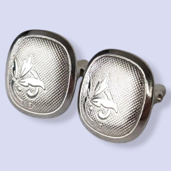 (2/$20) Vintage Rounded Crosshatch Cufflinks - Picture 3 of 7